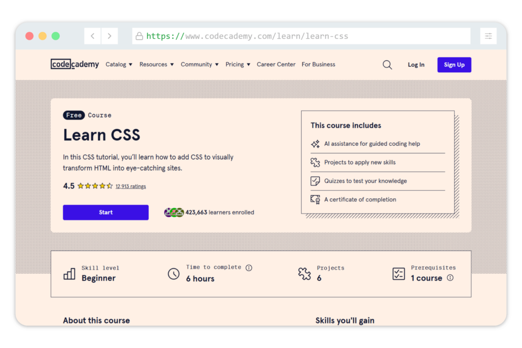 Codecademy CSS