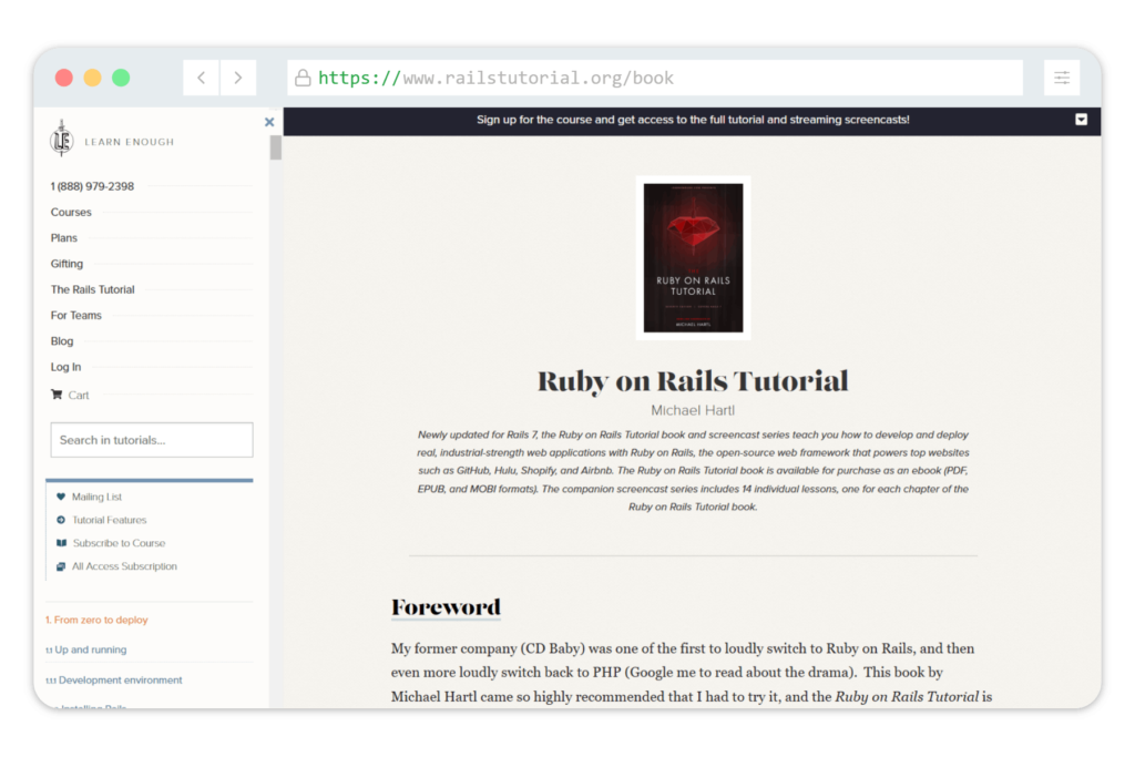 Ruby on Rails Tutorial