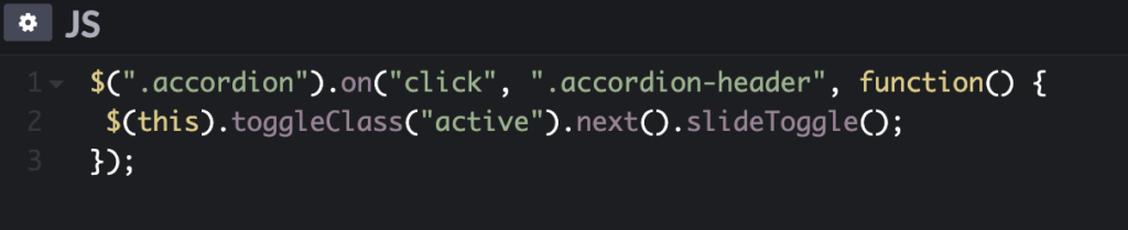 jQuery accordion code